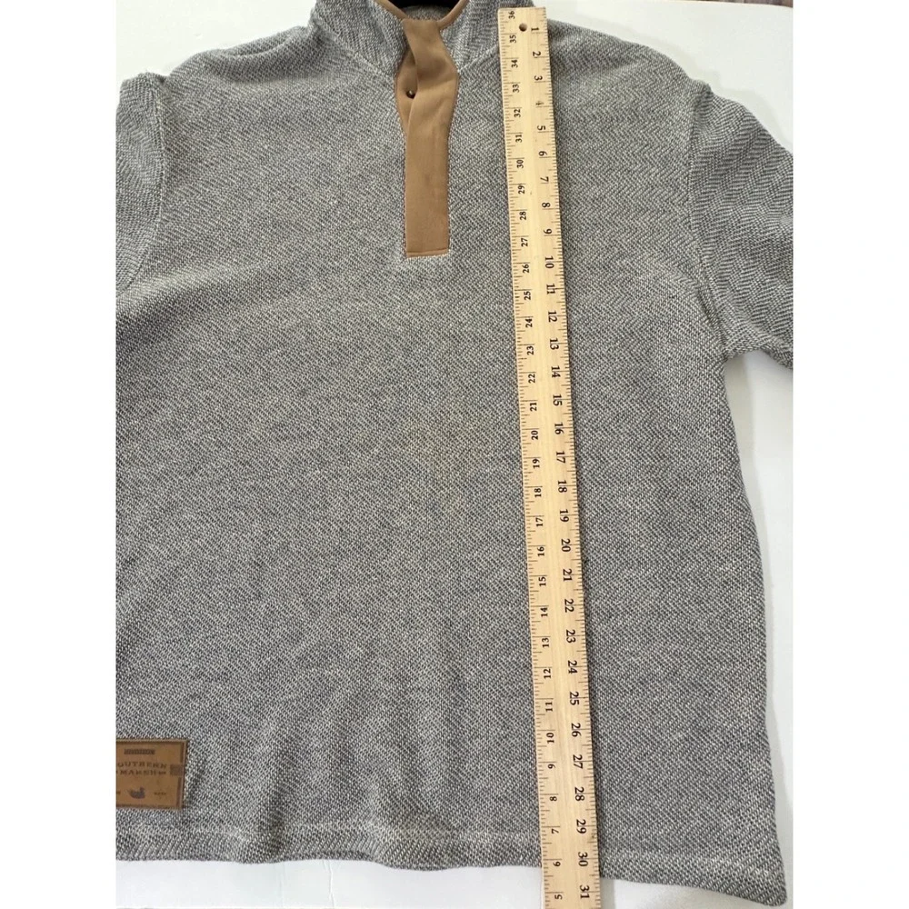 Southern Marsh Mens Sweater XL Navy Wash Grey Snap Pullover Classic Preppy Layer